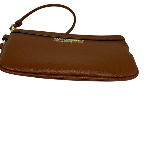 EUC Karl Lagerfeld Paris Faux Leather Wristlet - Caramel Brown - Picture 8 of 9